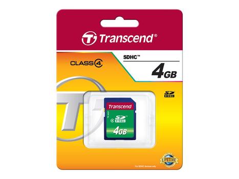 Transcend flashminnekort - 4 GB - SDHC (TS4GSDHC4)