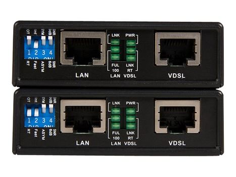 StarTech 10/100 VDSL2 Ethernet Extender Kit over Single Pair Wire - lokalt modem - 10Mb LAN, 100Mb LAN, Ethernet over VDSL (110VDSLEXTEU)