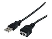 StarTech 3 ft Black USB 2.0 Extension Cable A to A - M/F - 3 ft USB A to A Extension Cable - 3ft USB 2.0 Extension cord (USBEXTAA3BK) - USB-forlengelseskabel - USB til USB - 91 cm (USBEXTAA3BK)