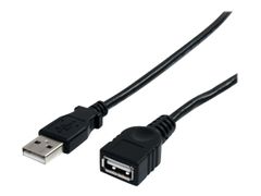 StarTech 3 ft Black USB 2.0 Extension Cable A to A - M/F - 3 ft USB A to A Extension Cable - 3ft USB 2.0 Extension cord (USBEXTAA3BK) - USB-forlengelseskabel - USB til USB - 91 cm