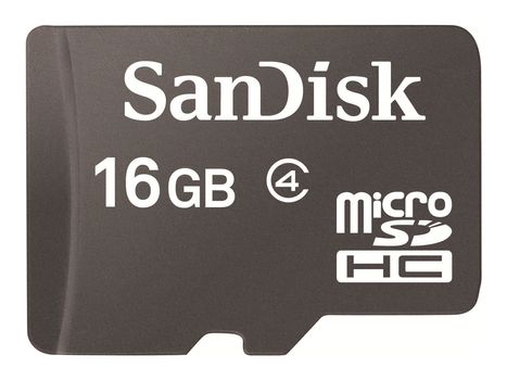 SanDisk Flashminnekort - 16 GB - Class 4 - microSDHC - svart (SDSDQM-016G-B35)