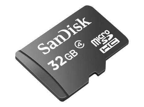 SanDisk Flashminnekort (microSDHC til SD-adapter inkludert) - 32 GB - Class 4 - microSDHC - svart (SDSDQB-032G-B35)