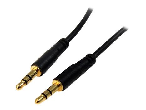 StarTech 3 ft Slim 3.5mm Stereo Audio Cable - M/M - Lydkabel - ministereojakk (hann) til ministereojakk (hann) - 91 cm - svart (MU3MMS)