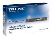 TP-Link TL-SF1016DS - Switch - 16 x 10/100 - stasjonær,  rackmonterbar (TL-SF1016DS)