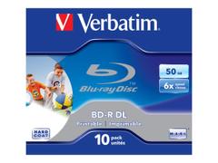 Verbatim 10 x BD-R DL - 50 GB 6x - blekkstråleskrivbar overflate - CD-eske
