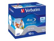 Verbatim 10 x BD-R DL - 50 GB 6x - blekkstråleskrivbar overflate - CD-eske (43736)