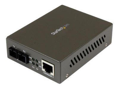 StarTech 1000 Mbps Gigabit MM Fiber Ethernet Media Converter SC - Fibermedieomformer - 1000Base-SX,  1000Base-T - RJ-45 / SC flermodus - opp til 550 m - 850 nm (MCMGBSC055EU)