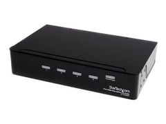 StarTech 4 Port HDMI Video Splitter w/ Audio - Videosplitter - 4 x HDMI + 4 x lyd - stasjonær