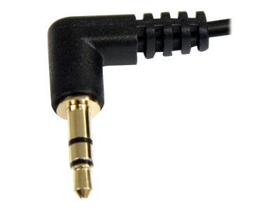 StarTech 6 ft. (1.8 m) Right Angle 3.5 mm Audio Cable - 3.5mm Slim Audio Cable - Right Angle - Male/Male - Aux Cable (MU6MMS2RA) - lydkabel - 1.8 m (MU6MMS2RA)