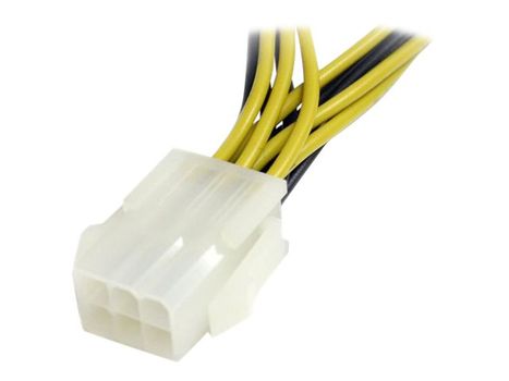 StarTech 6in PCI Express Power Splitter Cable - Strømsplitter - 6-pins PCIe-strøm (hann) til 6-pins PCIe-strøm (hunn) - 15 cm - gul (PCIEXSPLIT6)