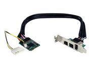StarTech 3 Port 2b 1a 1394 Mini PCI Express FireWire Card Adapter - FireWire adapter - PCIe Mini Card - FireWire 800 - 2 ports + 1 x FireWire - MPEX1394B3 - FireWire-adapter - 2 porter (MPEX1394B3)