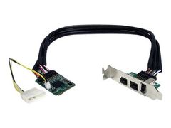 StarTech 3 Port 2b 1a 1394 Mini PCI Express FireWire Card Adapter - FireWire adapter - PCIe Mini Card - FireWire 800 - 2 ports + 1 x FireWire - MPEX1394B3 - FireWire-adapter - 2 porter