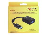 Delock Adapter Displayport male > VGA 15 pin female - VGA-adapter - 12.5 cm (61848)