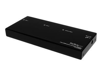 StarTech HDMI Splitter 1 In 2 Out - 1080p - 2 Port - Signal Amplifier - Rugged - HDMI Multi Port - HDMI Audio Splitter (ST122HDMI2) - video/ lyd-splitter - 2 porter (ST122HDMI2)