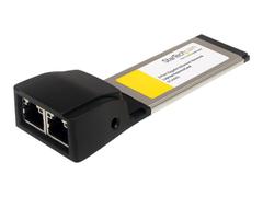StarTech Dual Port ExpressCard Gigabit Laptop Ethernet NIC Network Adapter Card - nettverksadapter - ExpressCard - Gigabit Ethernet x 2