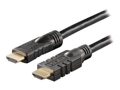 Deltaco HDMI-1100 - HDMI med Ethernet-kabel - HDMI (hann) til HDMI (hann) - 10 m - svart (HDMI-1100)