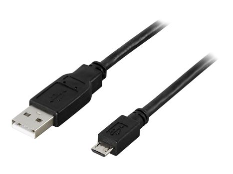 Deltaco USB-kabel - USB (hann) til Micro-USB type B (hann) - 1 m - svart