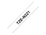 Brother TZe-N221 - ulaminert teip - 1 kassett(er) - Rull (0,9 cm x 8 m) (TZEN221)