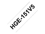 Brother HGE-151V5 - laminert teip - 5 kassett(er) - Rull (2,4 cm x 8 m) (HGE151V5)