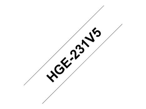 Brother HGE-231V5 - laminert teip - 5 kassett(er) - Rull (1,2 cm x 8 m) (HGE231V5)