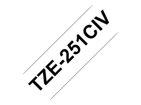 Brother TZ251CIV - laminert teip - 1 kassett(er) - Rull (2,4 cm x 8 m) (TZE251CIV)
