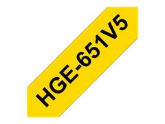 Brother HGE-651V5 - laminert teip - 5 kassett(er) - Rull (2,4 cm x 8 m)