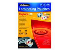 FELLOWES Laminating Pouches Capture 125 micron - 100 - 111 x 154 mm - lamineringspunger