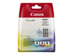 Canon CLI-8 Multipack - 3-pack - gul, cyan, magenta - original - blekkbeholder - for PIXMA iP6600D, iP6700D, Pro9000, Pro9000 Mark II