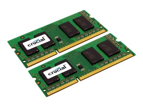 Crucial DDR3L - 8 GB: 2 x 4 GB - SO DIMM 204-pin - 1600 MHz / PC3-12800 - CL11 - 1.35 V - ikke-bufret - ikke-ECC (CT2KIT51264BF160B)