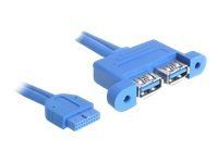 Delock USB 3.0 Pin Header - intern-til-ekstern USB-kabel - 19-pins USB 3.0-plugg til USB-type A - 45 cm (82941)
