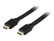 Deltaco HDMI-1005F - HDMI med Ethernet-kabel - HDMI (hann) til HDMI (hann) - 50 cm - svart (HDMI-1005F)