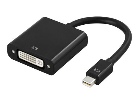 Deltaco DisplayPort-adapter - enkeltlenke - Mini DisplayPort (hann) til DVI-I (hunn) - svart (DP-DVI6)