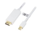 Deltaco Videokabel - DisplayPort / HDMI - Mini DisplayPort (hann) til HDMI (hann) - 3 m - hvit (DP-HDMI302)