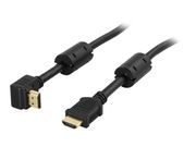 Deltaco HDMI med Ethernet-kabel - HDMI (hann) til HDMI (hann) - 1 m - svart - 90°-kontakt (HDMI-1010V)