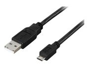 Deltaco USB-303S - USB-kabel - USB (hann) til Micro-USB type B (hann) - 3 m - svart (USB-303S)