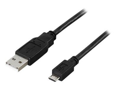 Deltaco USB-kabel - USB (hann) til Micro-USB type B (hann) - USB 2.0 - 5 m - svart (USB-305S)