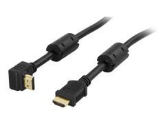 Deltaco HDMI-1015V - HDMI med Ethernet-kabel - HDMI (hann) til HDMI (hann) - 1.5 m - svart - vinkelkontakt