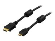 Deltaco HDMI med Ethernet-kabel - HDMI (hann) til mini-HDMI (hann) - 1 m - svart (HDMI-1016)