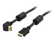 Deltaco HDMI med Ethernet-kabel - HDMI (hann) til HDMI (hann) - 5 m - svart - 90°-kontakt (HDMI-1050V)