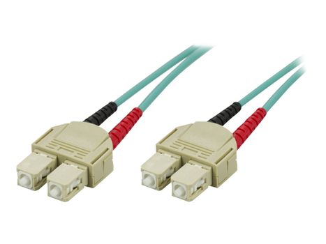 Deltaco Nettverkskabel - SC flermodus (hann) til SC flermodus (hann) - 15 m - fiberoptisk - 50 / 125 mikroner - OM3 (SCSC-615)
