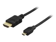 Deltaco HDMI med Ethernet-kabel - HDMI (hann) til mikro-HDMI (hann) - 3 m - svart (HDMI-1033)