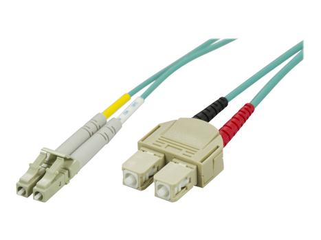 Deltaco Nettverkskabel - LC multimodus (hann) til SC flermodus (hann) - 0.5 m - fiberoptisk - 50 / 125 mikroner - OM3 (LCSC-60)