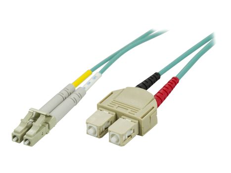 Deltaco Nettverkskabel - LC multimodus (hann) til SC flermodus (hann) - 1 m - fiberoptisk - 50 / 125 mikroner - OM3 (LCSC-61)