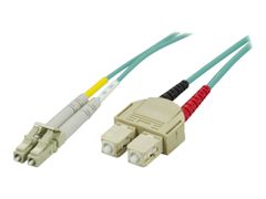 Deltaco Nettverkskabel - LC multimodus (hann) til SC flermodus (hann) - 10 m - fiberoptisk - 50 / 125 mikroner - OM3