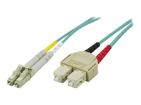 Deltaco Nettverkskabel - LC multimodus (hann) til SC flermodus (hann) - 10 m - fiberoptisk - 50 / 125 mikroner - OM3 (LCSC-610)