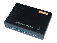 ST LAB USB 3.0 HUB 4P med strømforsyning, 4 upstream/1 downstream, kompatibel med USB 2.0/USB 1.1