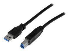 StarTech 2m 6 ft Certified SuperSpeed USB 3.0 A to B Cable Cord - USB 3 Cable - 1x USB 3.0 A (M), 1x USB 3.0 B (M) - 2 meter, Black (USB3CAB2M) - USB-kabel - USB Type B til USB-type A - 2 m