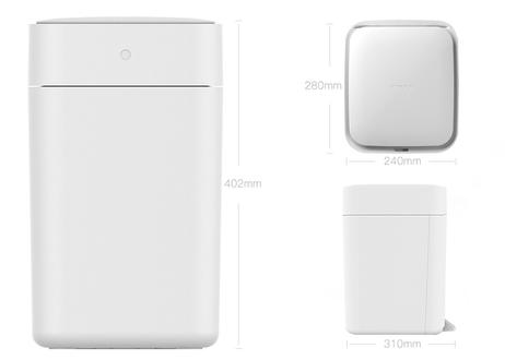 Townew T1S smart søppelbøtte - hvit med innebygd batteri (TOWNEW-T1)