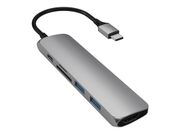 Satechi Slim USB-C MultiPort Adapter V2, Spacegrey,  4K HDMI, 2 x USB3.0, SD/ MicroSD,  USB-C (ST-SCMA2M)