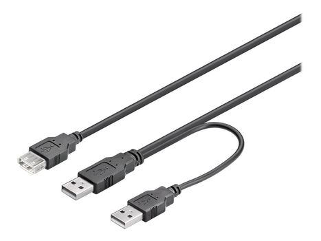 Deltaco USB2-16 - USB-kabel - USB (hunn) til USB (hann) - 30 cm (USB2-16)